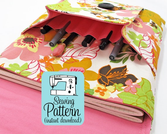 Idea Pouch PDF Sewing Pattern (Digital Delivery): Sew a large two pocket pouch using this intermediate level sewing project tutorial.