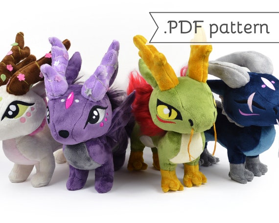 "Chibi Dragon Plush Sewing Pattern Tutorial: Long Dragon Soft Toy PDF Guide - Asian, Chinese, Japanese Eastern Style"