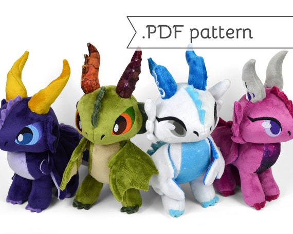 "Dragon & Wyvern Chibi Plush Sewing Pattern PDF Tutorial: Easy DIY Craft Project"