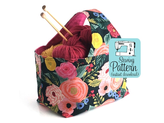 Basket Bags PDF Sewing Pattern (Digital Delivery): Make fabric storage bags in three sizes.